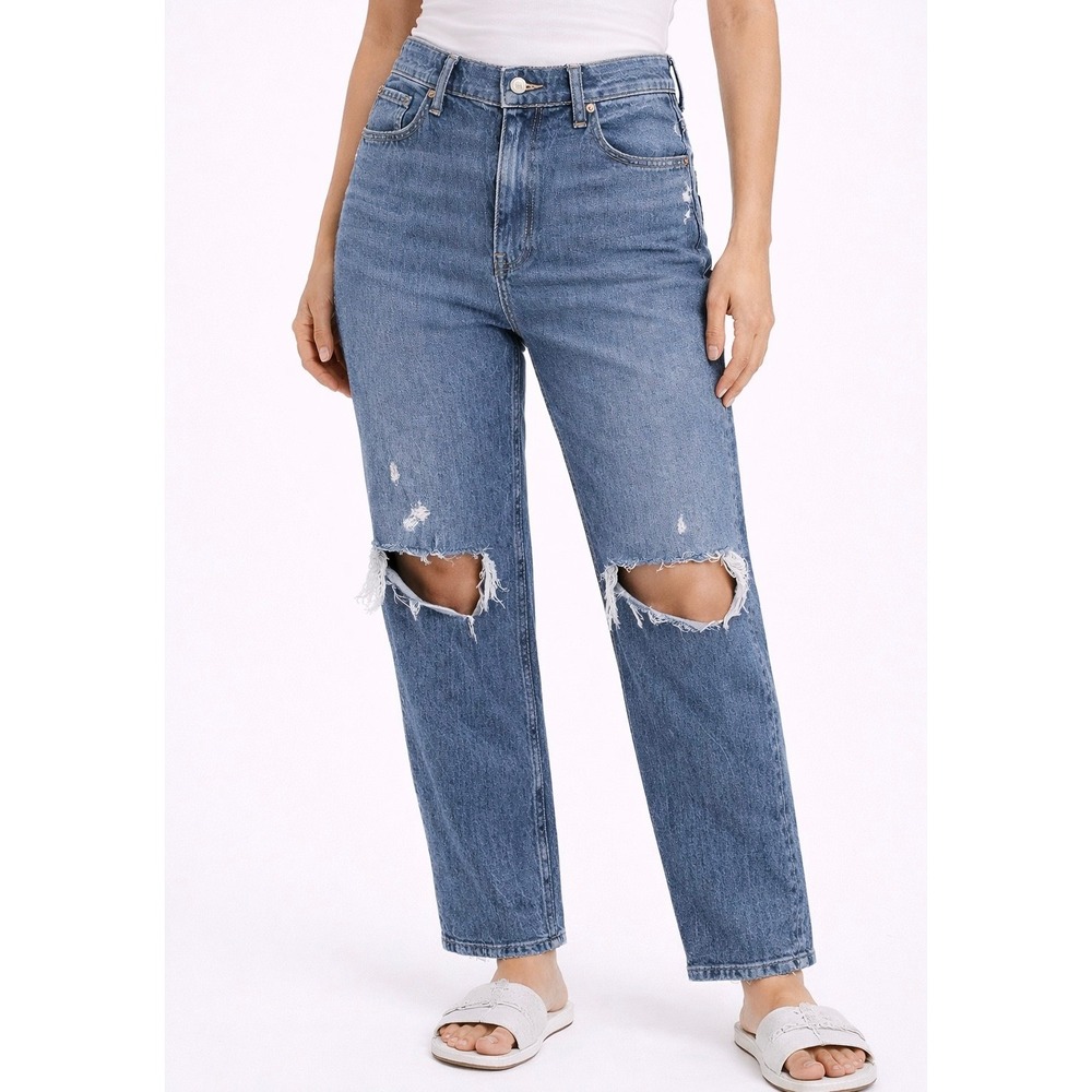 ABERCROMBIE & FITCH 90s High-Rise Straight Jean Medium Destroy Women Size 28/6
